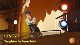  Presentation with theatre - Cool new PPT theme with performance venue - low angle view backdrop and a tawny brown colored foreground