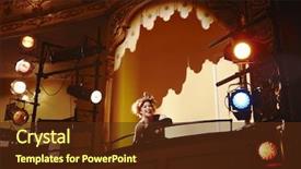  Presentation with theatre - Presentation theme featuring performance venue - low angle view background and a tawny brown colored foreground