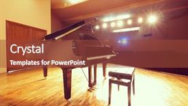  Presentation with venue - Colorful presentation enhanced with performance venue - piano inside a concert hall backdrop and a tawny brown colored foreground