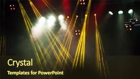  Presentation with stage lights - Cool new PPT theme with performance venue - stage lights backdrop and a tawny brown colored foreground