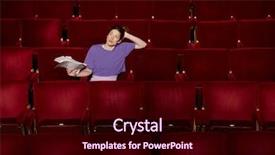  Presentation with mongolian script - Presentation theme featuring performance venue - thoughtful young woman sitting background and a wine colored foreground