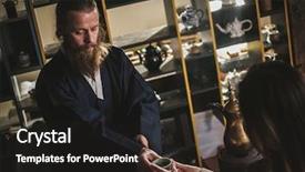  Presentation with sponsorship ceremony - Cool new slide deck with performance venue - woman attending tea ceremony performed backdrop and a dark gray colored foreground