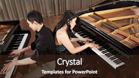  Presentation with people - Cool new PPT layouts with performance with two grand pianos backdrop and a wine colored foreground