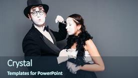  Presentation with performer - Amazing slide set having performer day - mime artists with white makeup backdrop and a navy blue colored foreground