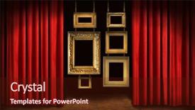  Presentation with performing arts - Cool new slides with performing arts theatre - gold frames with red drapes backdrop and a wine colored foreground
