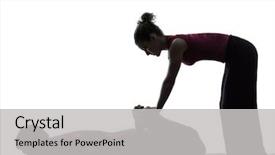  Presentation with feet - Cool new slide deck with man suffering from dizziness with difficulty standing up while leaning on wall backdrop and a  colored foreground.