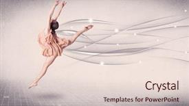  Presentation with ballet - PPT theme having performing modern dance with abstract background and a lemonade colored foreground