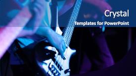  Presentation with bass guitar - Cool new PPT theme with performing on four string bass backdrop and a ocean colored foreground