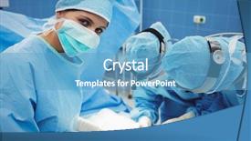  Presentation with operation room - Colorful PPT theme enhanced with performing operation in operation room backdrop and a teal colored foreground