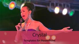  Presentation with singer - Audience pleasing slide deck consisting of performing show on stage thailand backdrop and a red colored foreground