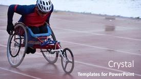  Presentation with track field - Presentation theme with performing-sporting-feats-strong-willed background and a gray colored foreground