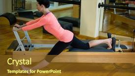  Presentation with stretching - PPT theme consisting of performing stretching exercise on reform background and a  colored foreground