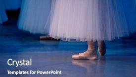  Presentation with ballet - PPT layouts featuring performing theatre - ballet dancers in slippers background and a ocean colored foreground