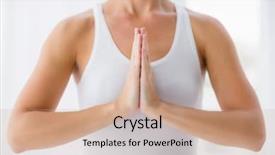  Presentation with physical fitness education - Amazing PPT layouts having perfromance - midsection of woman perfroming yoga backdrop and a coral colored foreground