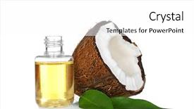  Presentation with coconut oil - Slides consisting of perfume bottle and coconut background and a white colored foreground