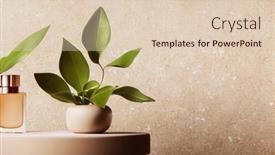  Presentation with product - PPT theme consisting of perfume-bottle-on-a-beige background and a lemonade colored foreground