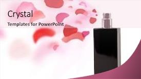  Presentation with perfume - Beautiful presentation design featuring perfume bottle spraying colorful rose backdrop and a lemonade colored foreground