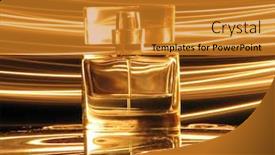  Presentation with perfume - Presentation theme with perfume bottle background and a gold colored foreground