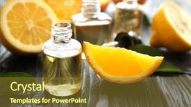  Presentation with citrus - Cool new presentation theme with perfume bottles and citrus backdrop and a tawny brown colored foreground