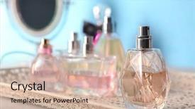  Presentation with perfume - Cool new presentation design with perfume bottles on table backdrop and a  colored foreground