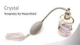  Presentation with perfume - Slides featuring perfume-bottles-on-the-white background and a white colored foreground