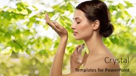  Presentation with green beauty - Theme featuring perfumery-beauty-and-luxury-concept background and a coral colored foreground