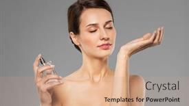  Presentation with luxury - Presentation theme with perfumery-beauty-and-luxury-concept background and a coral colored foreground