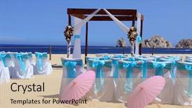  Presentation with beach wedding - Amazing slide set having pergola - beach wedding ceremony set up backdrop and a  colored foreground