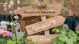  Presentation with rustic wood wooden frame - Slides featuring pergola - flower with wooden arrow background and a  colored foreground