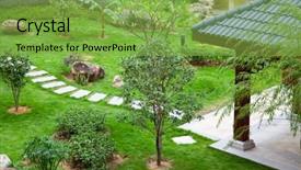  Presentation with beautiful spanish landscape costa blanca - Presentation with pergola - gazebo and footpath landscaping background and a seafoam green colored foreground