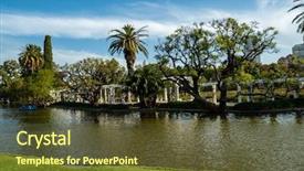  Presentation with recreation - Audience pleasing slides consisting of pergola - palermo park in argentina green backdrop and a tawny brown colored foreground