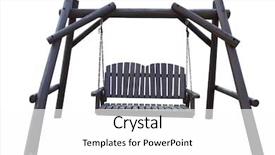  Presentation with outdoor furniture - Beautiful presentation theme featuring pergola - porch swing outdoor furniture isolated backdrop and a white colored foreground