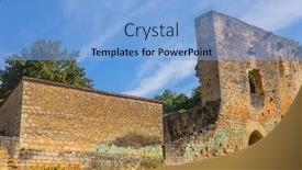  Presentation with beautiful houses - PPT theme featuring perigord-noir-saint-amand-de background and a light blue colored foreground