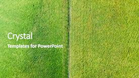  Presentation with grazing - PPT theme having perimeter - grazing field fence aerial photo background and a tawny brown colored foreground