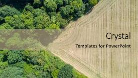  Presentation with agri corn field - Beautiful PPT theme featuring perimeter - harvested wheat field corner surrounded backdrop and a coral colored foreground