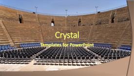  Presentation with amphitheater - Colorful PPT layouts enhanced with period of the roman invasion backdrop and a tawny brown colored foreground