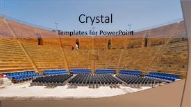  Presentation with amphitheater - Presentation design enhanced with period of the roman invasion background and a light blue colored foreground