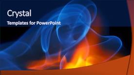  Presentation with smoke - Slides having photo of fire background and a ocean colored foreground