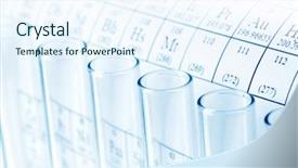  Presentation with chemical elements - Colorful PPT theme enhanced with periodic table of elements backdrop and a sky blue colored foreground