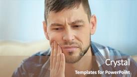 Presentation with periodontal - Audience pleasing slide deck consisting of periodontal - handsome young man suffering backdrop and a coral colored foreground