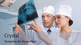  Presentation with dentist - Colorful slide set enhanced with periodontal - image of young lady backdrop and a light blue colored foreground