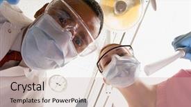  Presentation with periodontal - Slide set consisting of periodontal - low angle view of dentist background and a soft green colored foreground