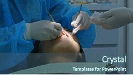  Presentation with clinic - Beautiful presentation theme featuring periodontal - woman go dental clinic backdrop and a ocean colored foreground