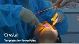  Presentation with periodontal - Cool new presentation theme with periodontal - woman go dental clinic backdrop and a navy blue colored foreground