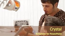  Presentation with photo of armed men - PPT layouts enhanced with periodontal disease - dentist giving medical consulting background and a tawny brown colored foreground