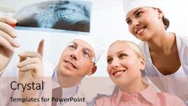  Presentation with nursing to nurse communication - Theme consisting of periodontal disease - image of young lady background and a coral colored foreground