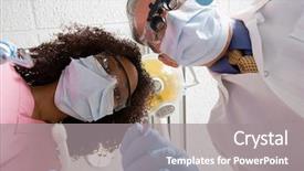  Presentation with low angle view of fictitious - Beautiful slide set featuring periodontal disease - low angle view of dentist backdrop and a gray colored foreground