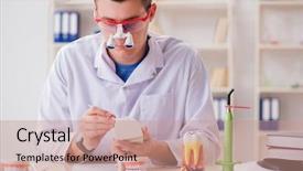  Presentation with implant - Amazing presentation theme having periodontits - dentist working teeth implant backdrop and a  colored foreground