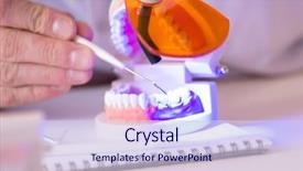  Presentation with implant - Beautiful slide set featuring periodontits - dentist working teeth implant backdrop and a  colored foreground