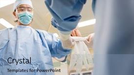  Presentation with operation room - Presentation design featuring perioperative nursing - low angle view of nurse background and a light blue colored foreground